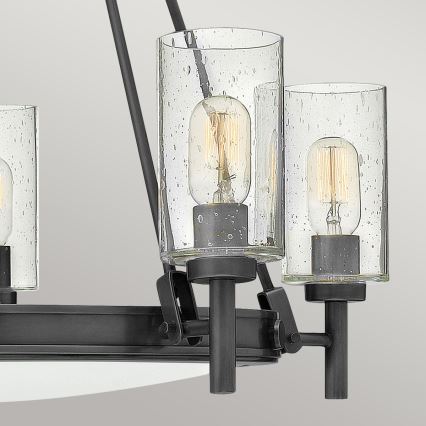 Hinkley - Lámpara colgante con cadena COLLIER 5xE27/40W/230V, diámetro 68,5 cm, negra
