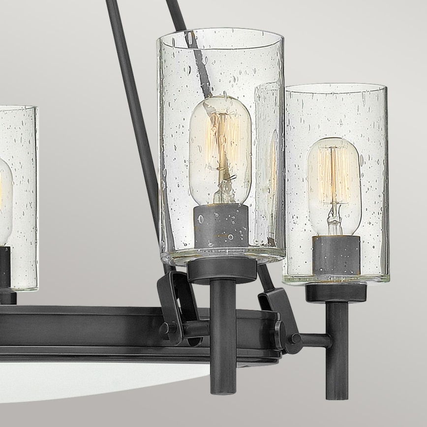 Hinkley - Lámpara colgante con cadena COLLIER 5xE27/40W/230V, diámetro 68,5 cm, negra
