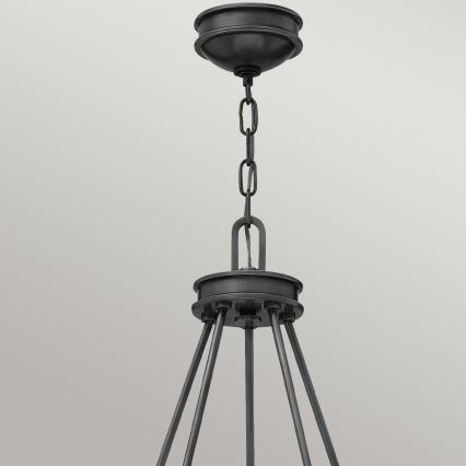 Hinkley - Lámpara colgante con cadena COLLIER 5xE27/40W/230V, diámetro 68,5 cm, negra