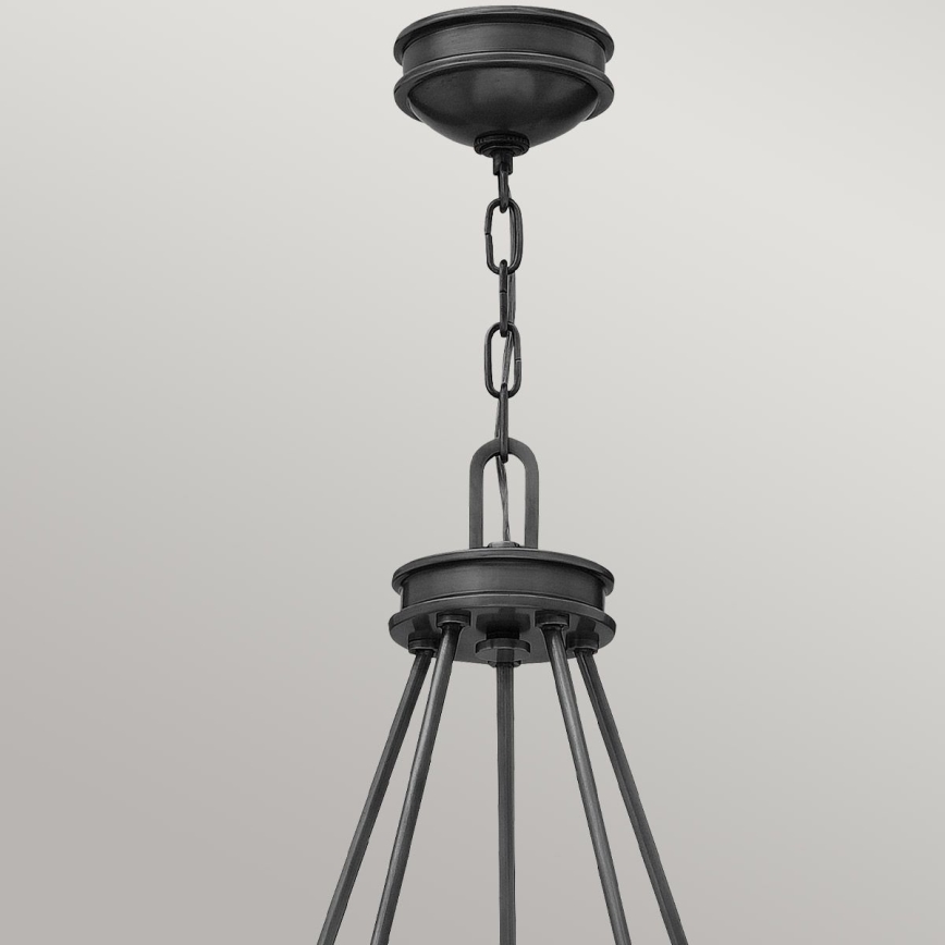 Hinkley - Lámpara colgante con cadena COLLIER 5xE27/40W/230V, diámetro 68,5 cm, negra