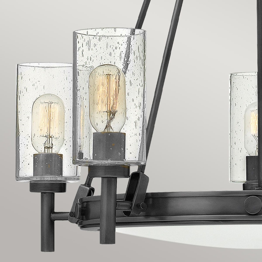 Hinkley - Lámpara colgante con cadena COLLIER 5xE27/40W/230V, diámetro 68,5 cm, negra