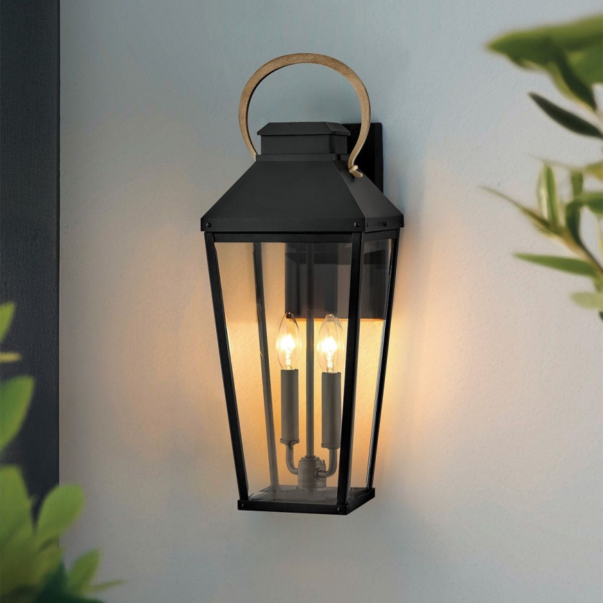 Hinkley - Aplique de exterior DAWSON 2xE14/40W/230V IP44 negro