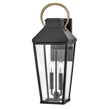 Hinkley - Aplique de exterior DAWSON 2xE14/40W/230V IP44 negro