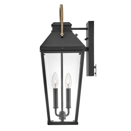 Hinkley - Aplique de exterior DAWSON 2xE14/40W/230V IP44 negro