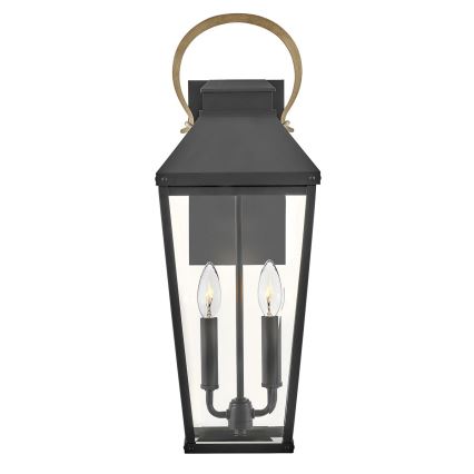 Hinkley - Aplique de exterior DAWSON 2xE14/40W/230V IP44 negro