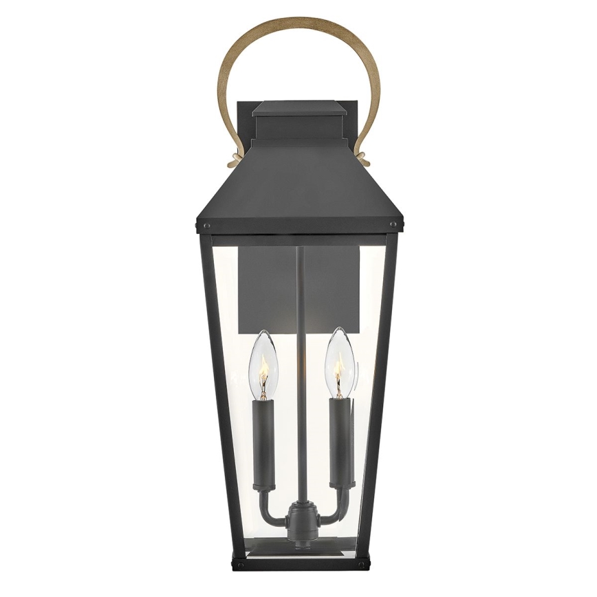 Hinkley - Aplique de exterior DAWSON 2xE14/40W/230V IP44 negro