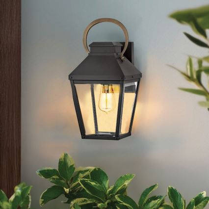 Hinkley - Aplique de exterior DAWSON 1xE27/60W/230V IP44 negro