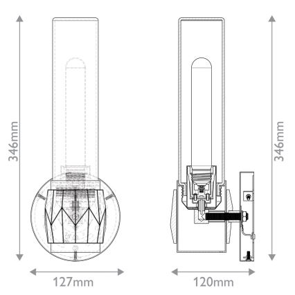 Hinkley - Aplique de baño ELLISON 1xE27/40W/230V IP44 dorado