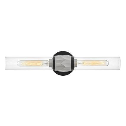 Hinkley - Aplique de pared para baño ELLISON 2xE27/40W/230V IP44 negro