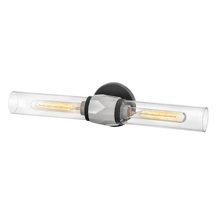 Hinkley - Aplique de pared para baño ELLISON 2xE27/40W/230V IP44 negro