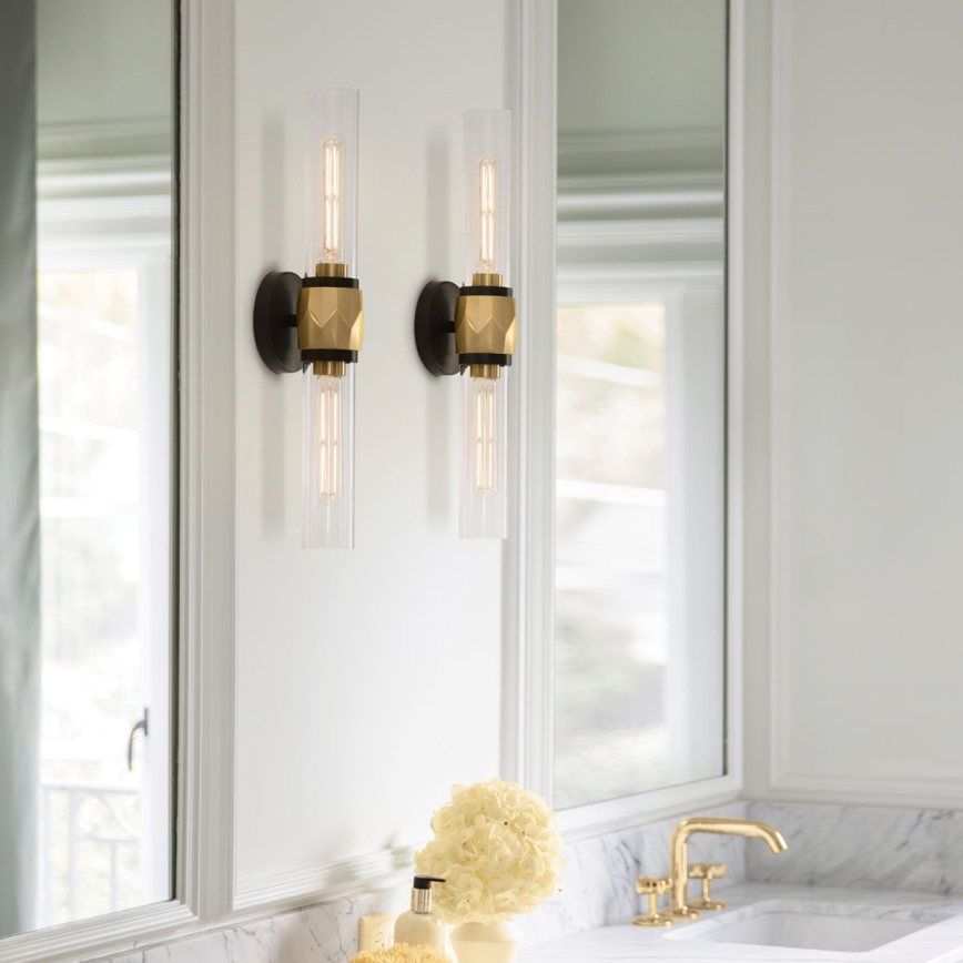 Hinkley - Aplique de baño ELLISON 2xE27/40W/230V IP44 dorado