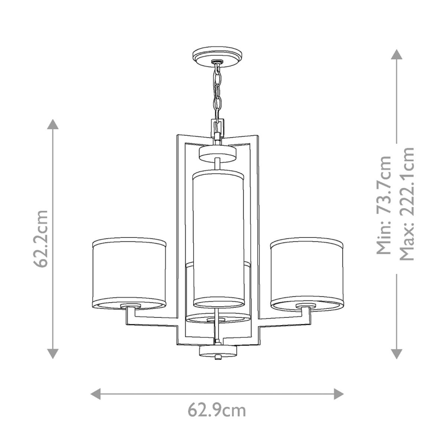 Hinkley - Lámpara colgante con cadena HAMPTON 4xE27/60W/230V dorada