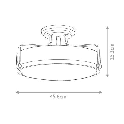 Hinkley - Lámpara de techo de montaje en superficie HARPER 3xE27/60W/230V Ø 45,6 cm cromo brillante