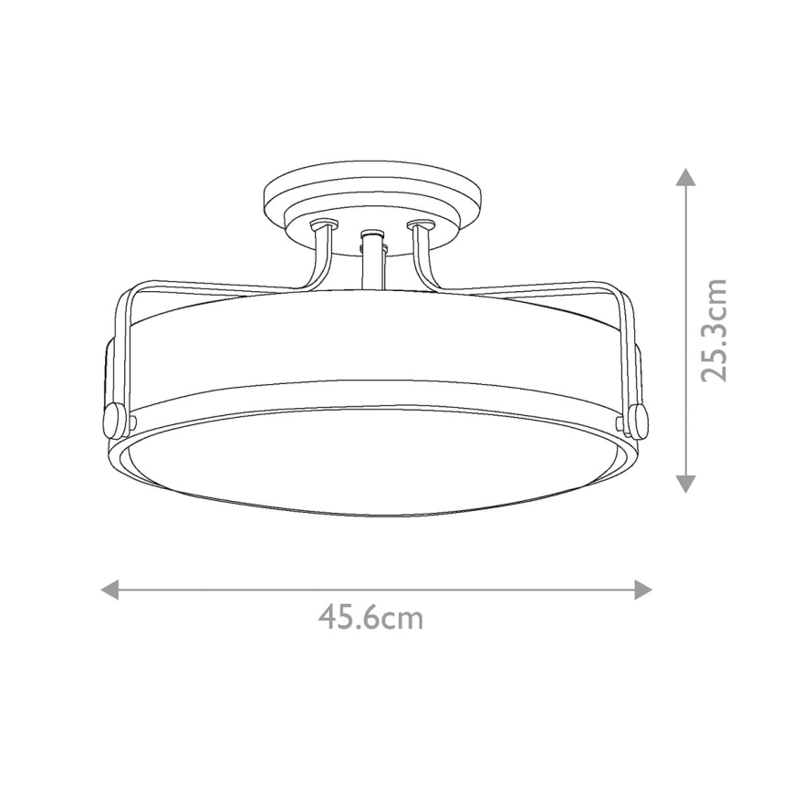 Hinkley - Lámpara de techo de montaje en superficie HARPER 3xE27/60W/230V Ø 45,6 cm cromo brillante