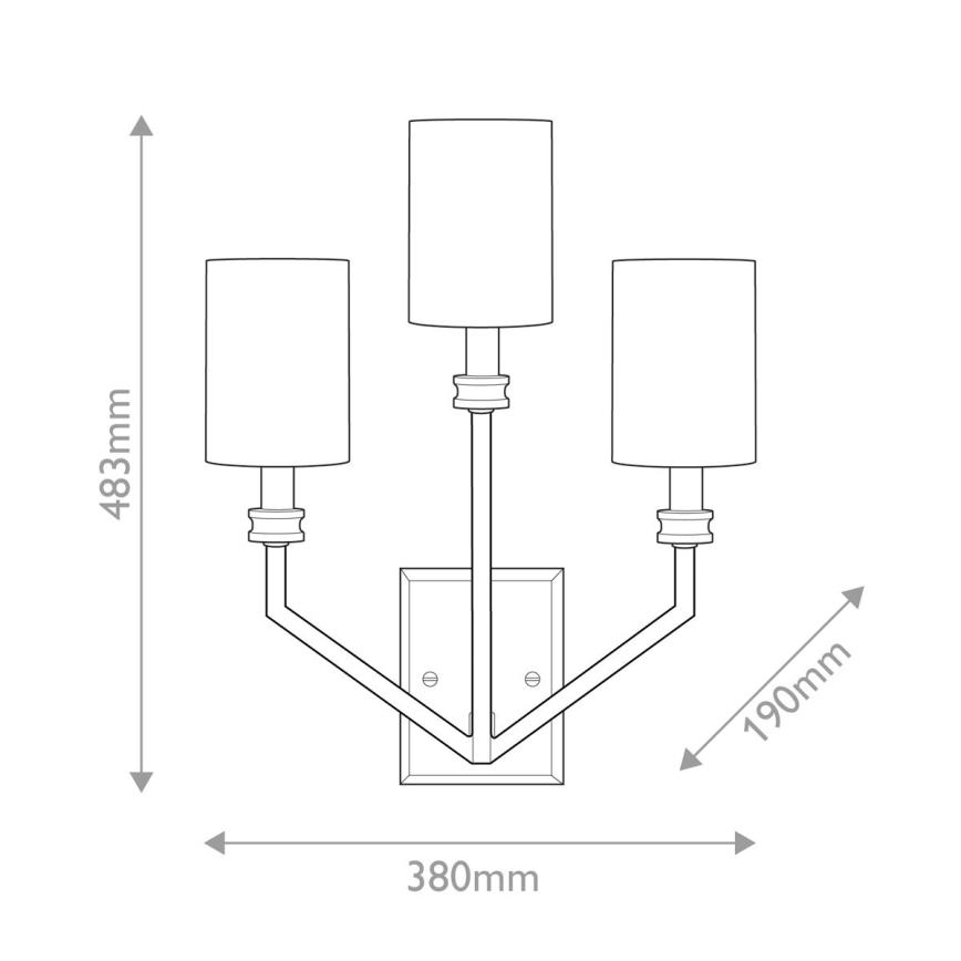 Hinkley - Aplique de pared MOORE 3xE14/40W/230V dorado