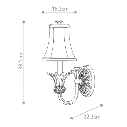 Hinkley - Aplique PLANTATION 1xE14/40W/230V cromo mate