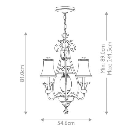 Hinkley - Lámpara colgante con cadena PLANTATION 4xE14/40W/230V bronce