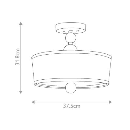 Hinkley - Lámpara de techo de superficie ZELDA 3xE27/60W/230V cromo brillante