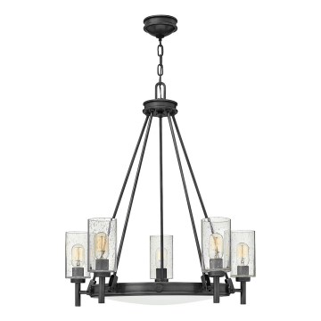 Hinkley - Lámpara colgante con cadena COLLIER 5xE27/40W/230V, diámetro 68,5 cm, negra