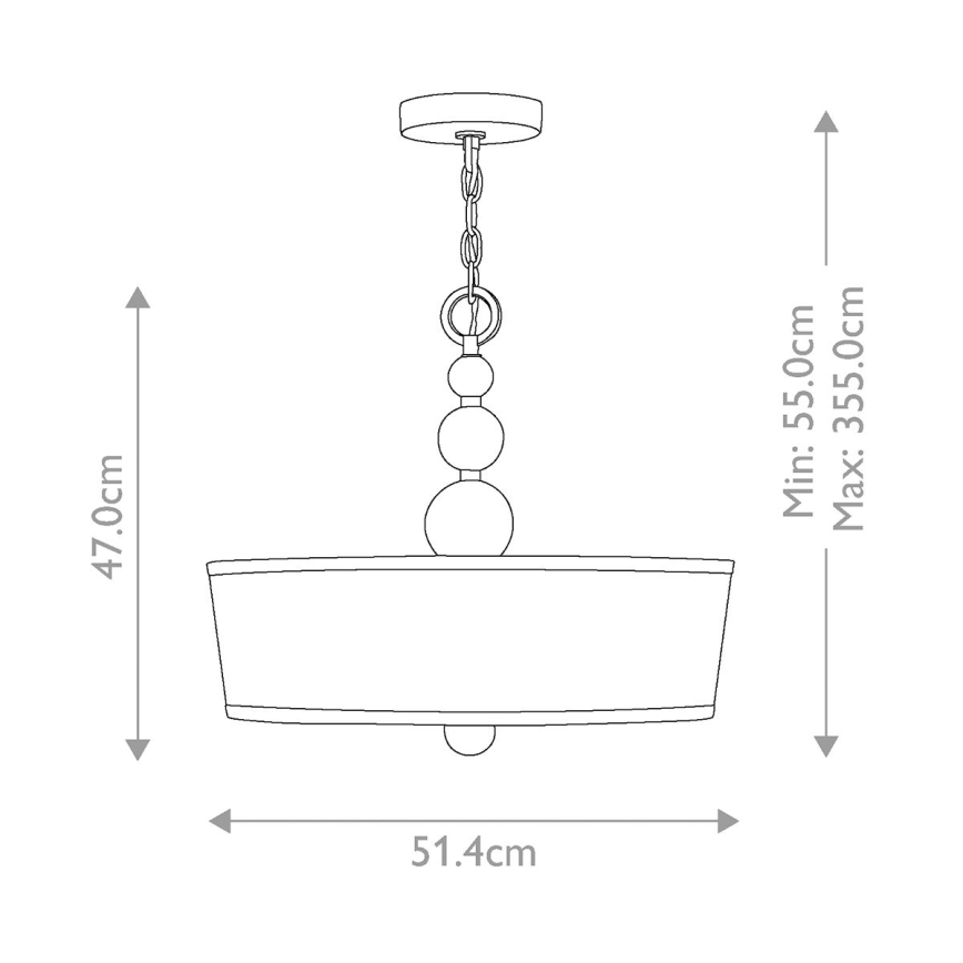 Hinkley - Lámpara colgante con cadena ZELDA 3xE27/60W/230V latón