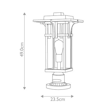 Hinkley - Lámpara de exterior MANHATTAN 1xE27/100W/230V IP44 negro