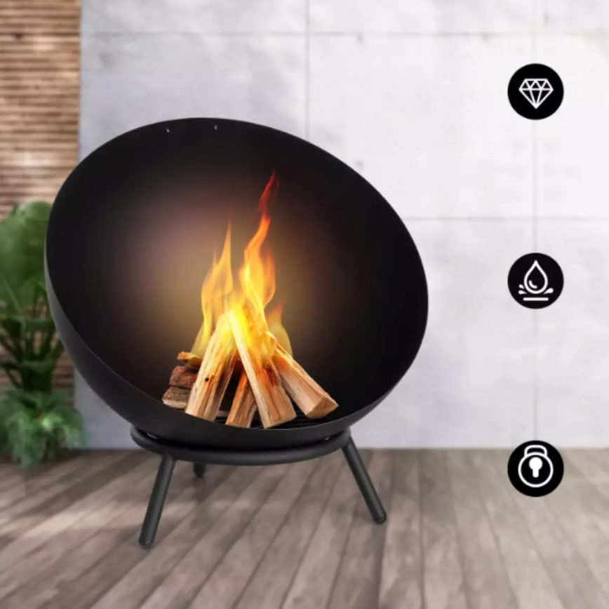 Horno portátil para madera 57x30 cm negro