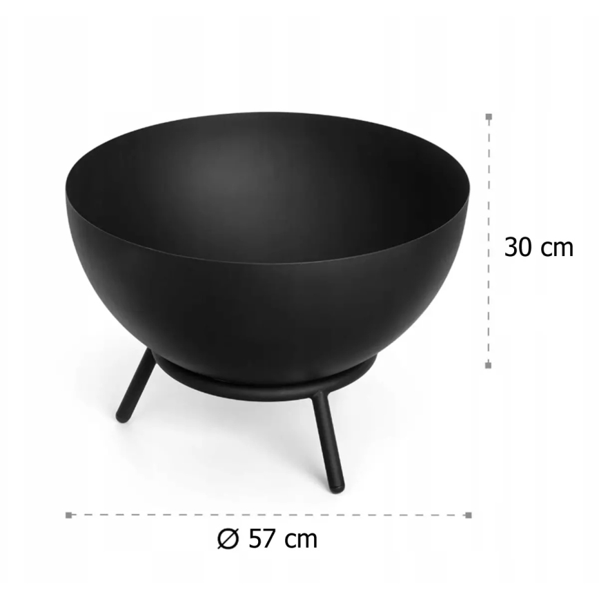 Horno portátil para madera 57x30 cm negro