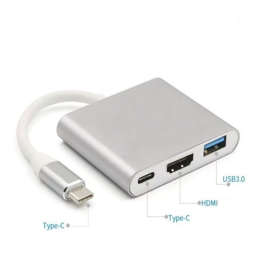 Hub USB-C 3 en 1 con Power Delivery 100 W y HDMI 4K