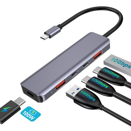 Hub USB-C 5 en 1 con Power Delivery de 100 W