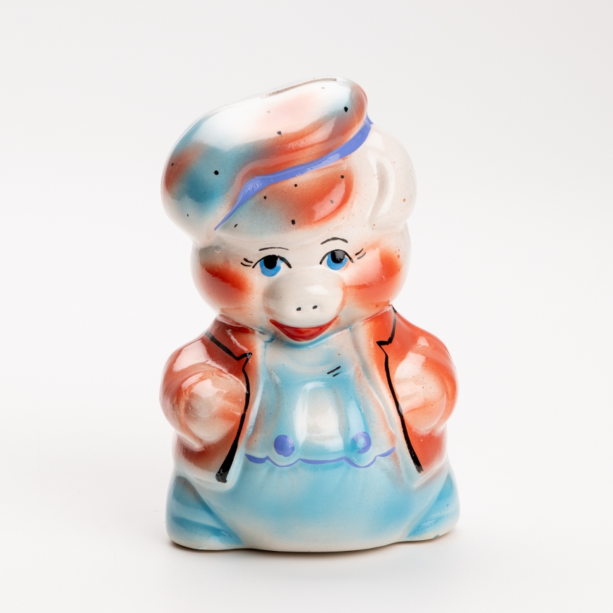 Hucha rojo azul