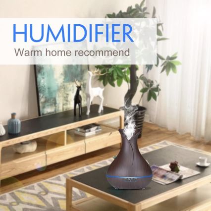 Humidificador e ionizador de aire LED RGB 400 ml