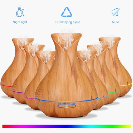 Humidificador e ionizador de aire LED RGB 400 ml