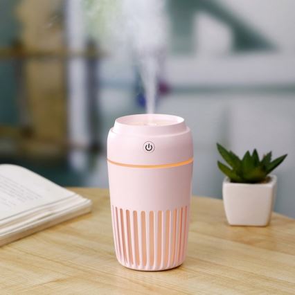 Humidificador de aire LED RGB 300 ml LED/2W/5V rosa