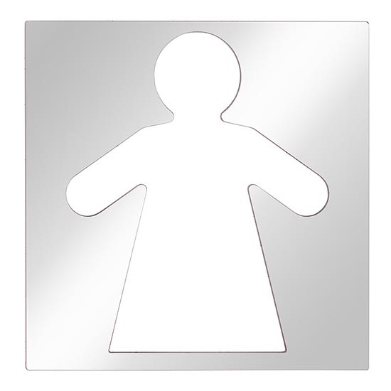 Icono de mujer 12x12 cm, acero inoxidable/plateado