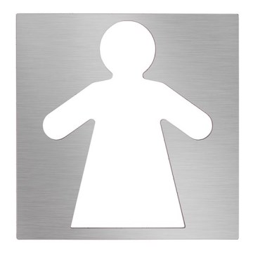 Icono de mujer 12x12 cm acero inoxidable/plateado