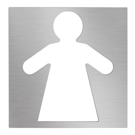 Icono de mujer 12x12 cm acero inoxidable/plateado
