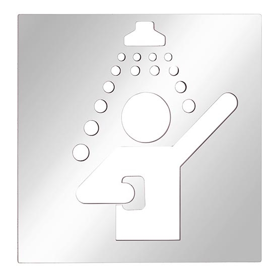 Icono Ducha 12x12 cm acero inoxidable/plateado