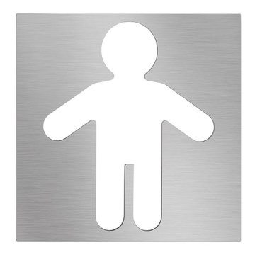 Icono para hombres 12x12 cm, acero inoxidable, acabado plateado