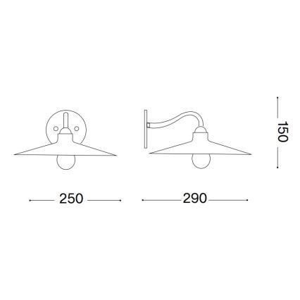 Ideal Lux - Aplique CANTINA 1xE14/40W/230V bronce