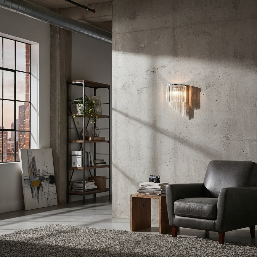 Ideal Lux - Aplique de cristal CARLTON 3xE14/40W/230V cromo brillante