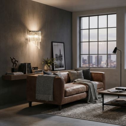 Ideal Lux - Aplique de cristal CARLTON 3xE14/40W/230V cromo brillante