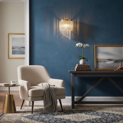 Ideal Lux - Aplique de cristal CARLTON 3xE14/40W/230V dorado