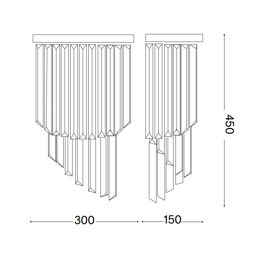 Ideal Lux - Aplique de cristal CARLTON 3xE14/40W/230V dorado