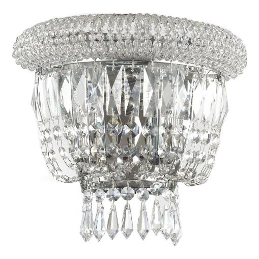 Ideal Lux - Aplique de cristal DUBAI 2xE14/28W/230V cromo brillante