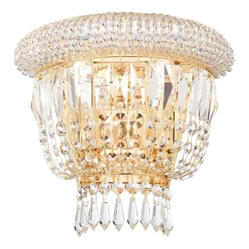 Ideal Lux - Aplique de cristal DUBAI 2xE14/28W/230V dorado