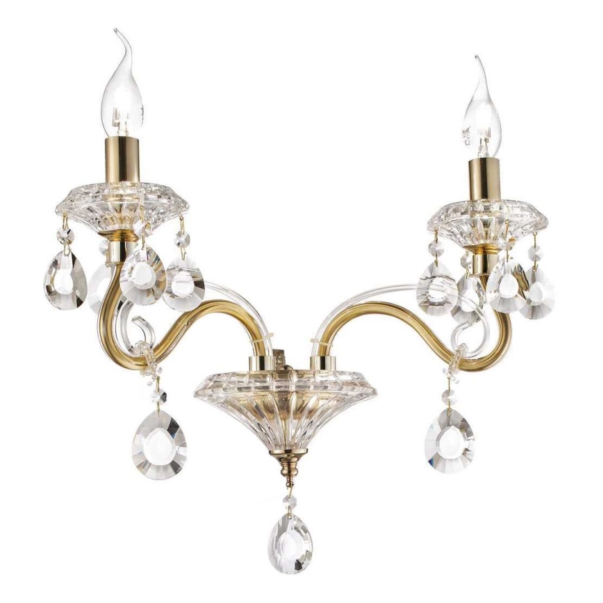 Ideal Lux - Aplique de cristal NEGRESCO 2xE14/28W/230V dorado