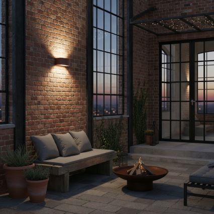 Ideal Lux - Aplique de exterior ANDROMEDA 1xE27/60W/230V IP55 marrón