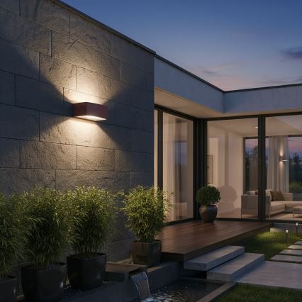 Ideal Lux - Aplique de exterior ANDROMEDA 1xE27/60W/230V IP55 marrón