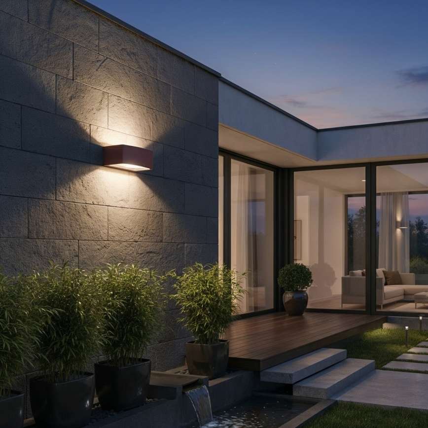 Ideal Lux - Aplique de exterior ANDROMEDA 1xE27/60W/230V IP55 marrón