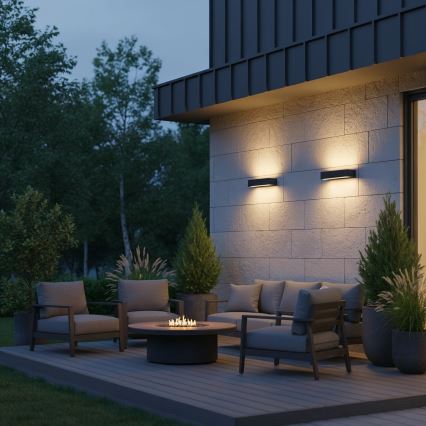 Ideal Lux - Aplique de exterior ANDROMEDA 2xE27/60W/230V IP55 antracita
